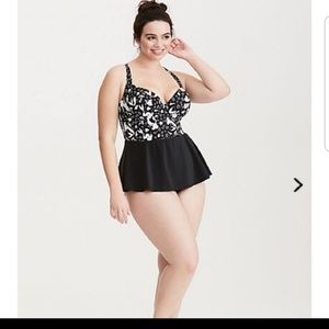 Torrid disney little mermaid peplum swimsuit